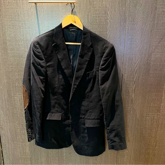 Tommy Hilfiger 36R Cotton Corduroy Elbow Patch Blazer in Navy - Picture 4 of 9